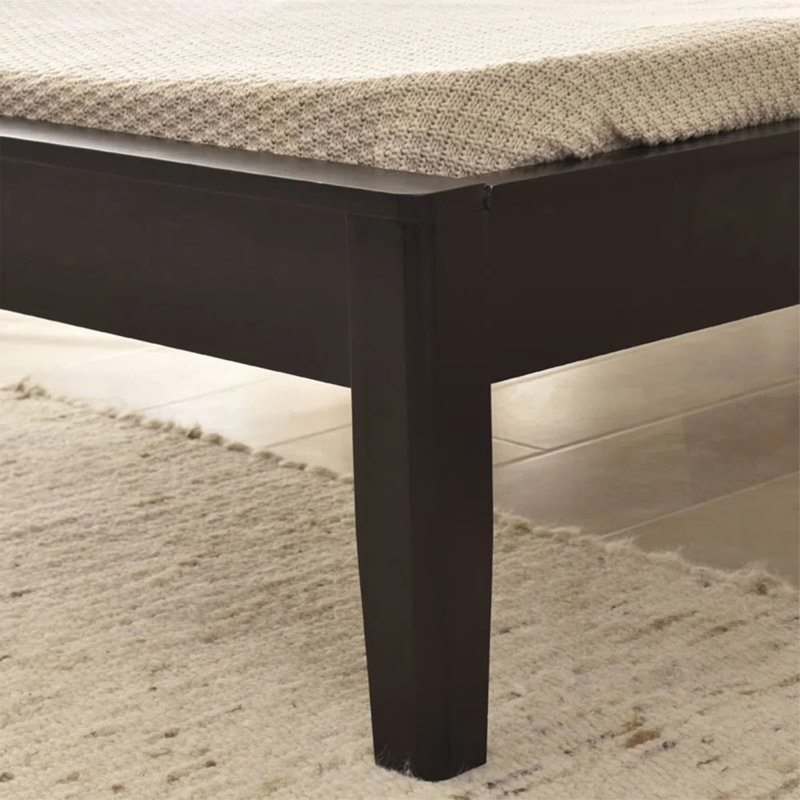 Solid Pine Wood Platform Bed Frame, Twin, Black