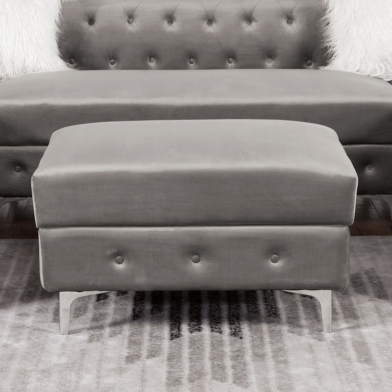 31.6" W Transitional Ottoman, Gray