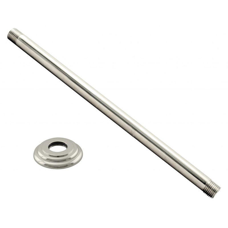 Bras de douche rond 1/2 "avec bride IPS x 19", Nickel poli