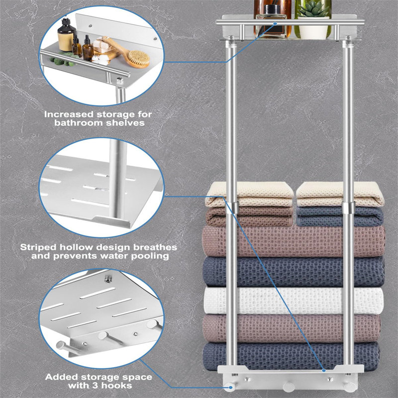 Beckemeyer Wall Towel Stand, Silver