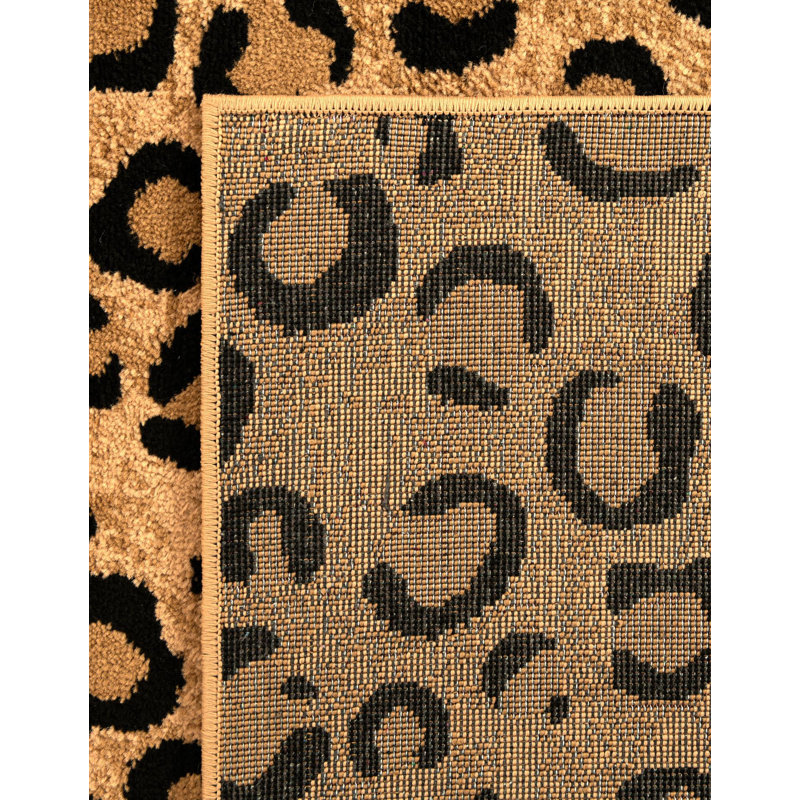 Tapis brun clair à imprimé animal Testerman, Rectangle 2' x 3'1"