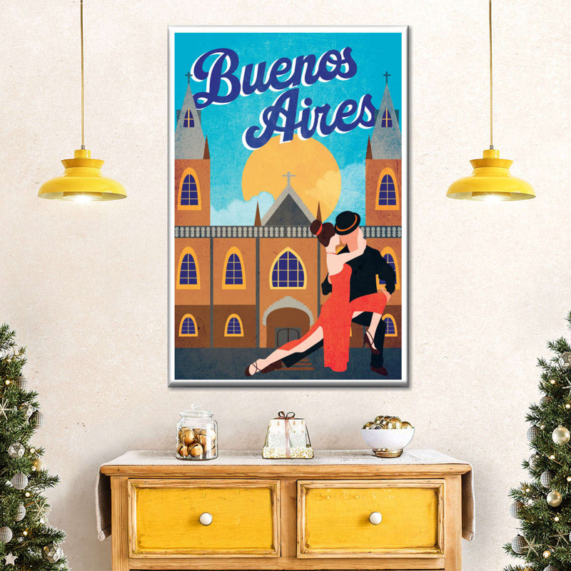 Affiche rétro sur toile, "Touring bucco", H 48 po x l 32 po x P 1,25 po