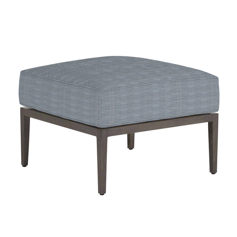 Santa Barbara Ottoman with Cushion, Welt, Rollo Chambray