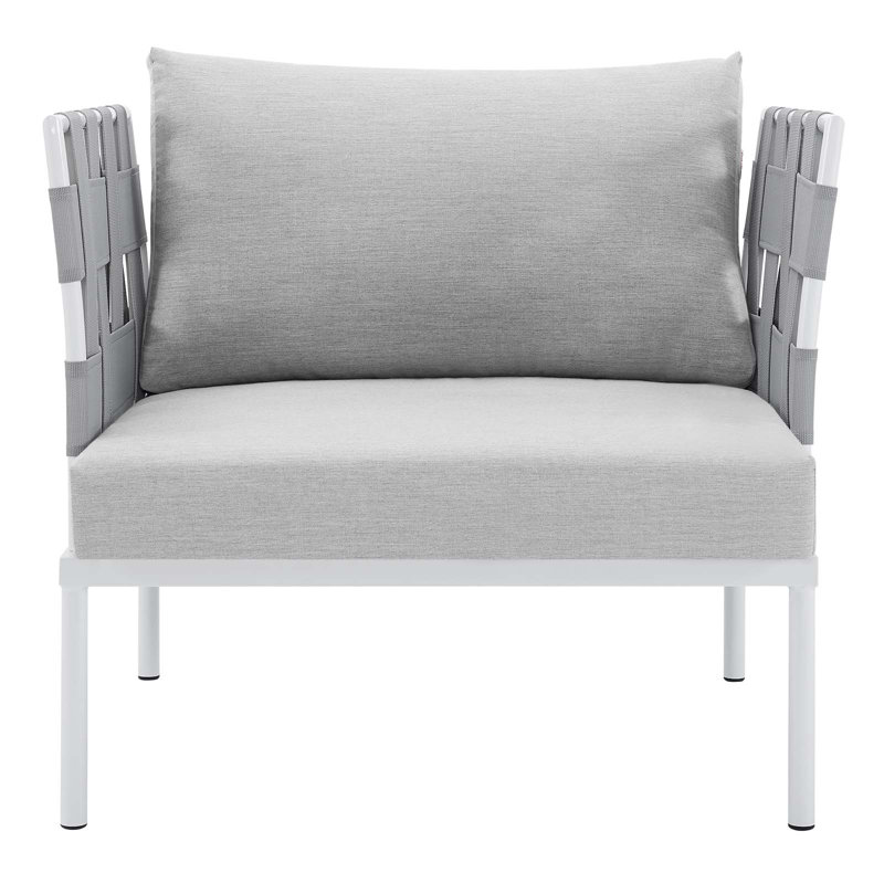 Fauteuil de patio extérieur en aluminium Harmony Sunbrella par Modway, gris