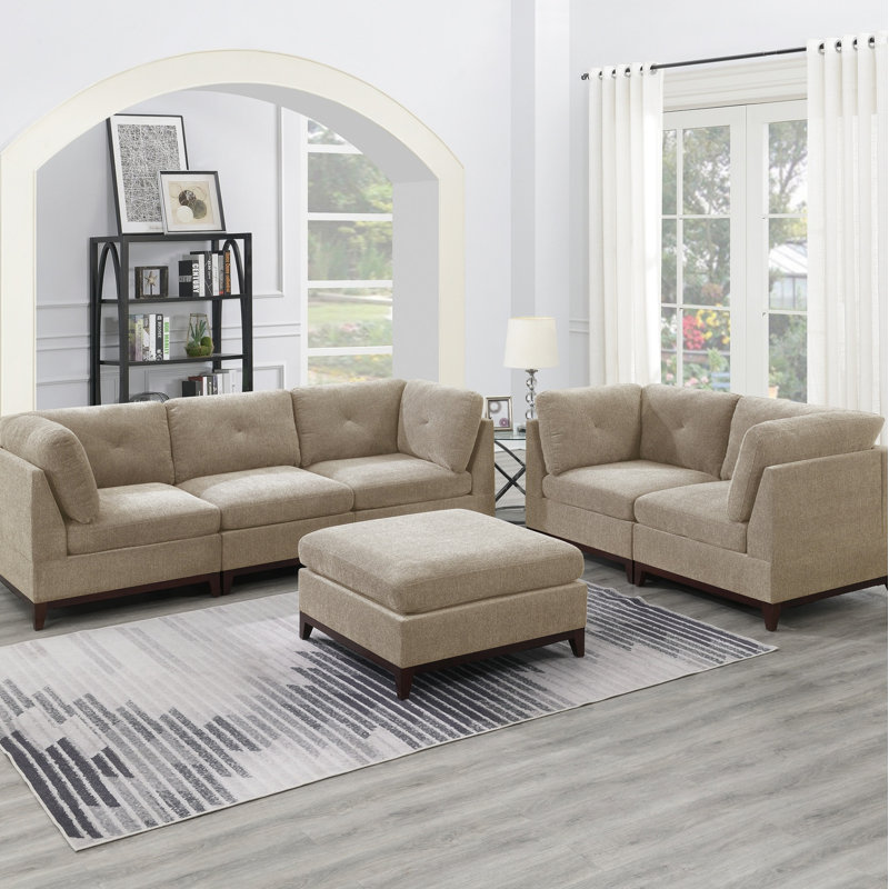 Canapé modulaire en tissu Camel Chenille