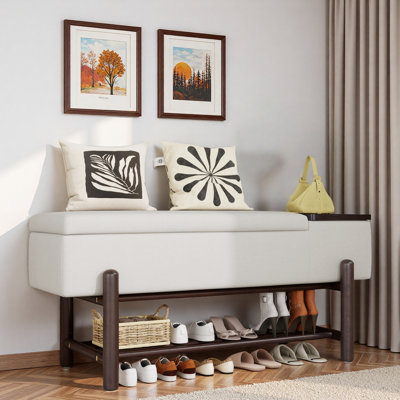 Modern Upholstered Storage Bench With Hidden Compartment And