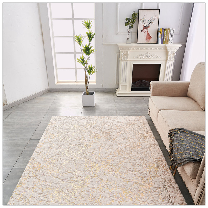 Tapis en fausse fourrure Chinchilla, Rectangulaire 2 pi x 3 pi