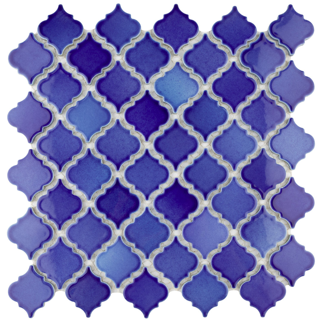 Hudson Tangier 12-3/8 " x 12-3/8 " Porcelain Mosaic Floor and Wall Tile Merola Tile 