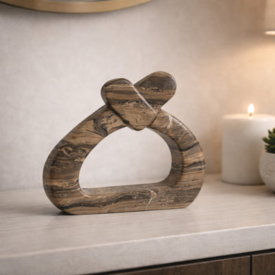 Modern Marble Figurine Sculpture With Loop Design For Home Decor - Decorative Object Statue For Living Room Decoration