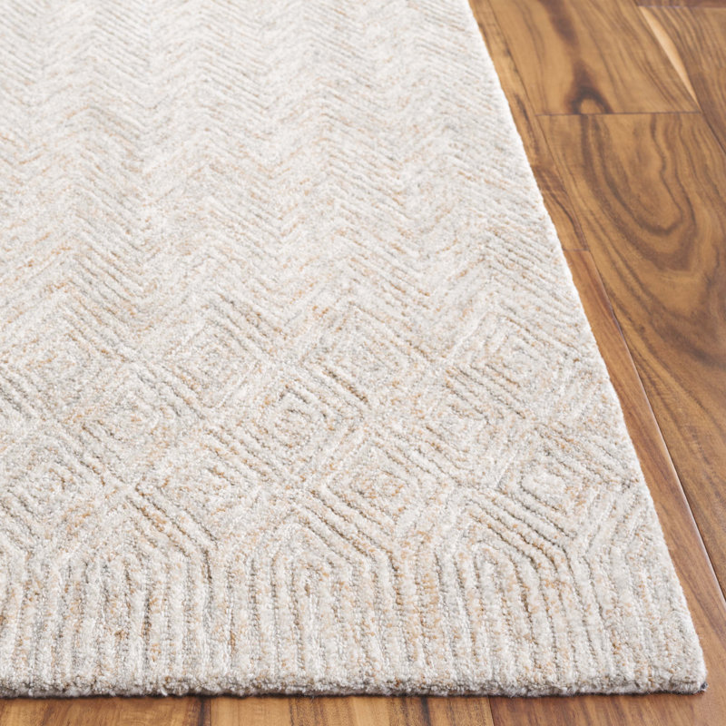 Cappellucci Pine Hand Tufted Wool & Cotton Abstract Rug, Rectangle 5' x 8'