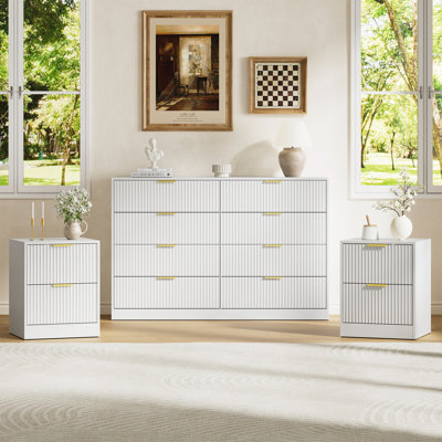 3-Piece 8-Drawer Dresser & 2-Drawer Nightstand Set
