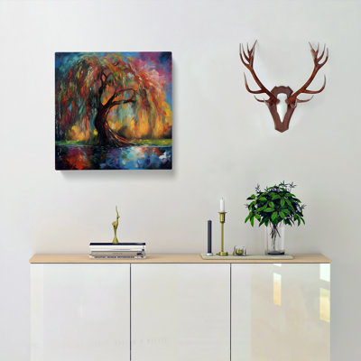 Weeping Willow Expressionism - Wrapped Canvas - Framed Print