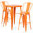 Toquerville Square Metal Indoor-Outdoor Bar Table Set with 2 Stools with Backs-22243634