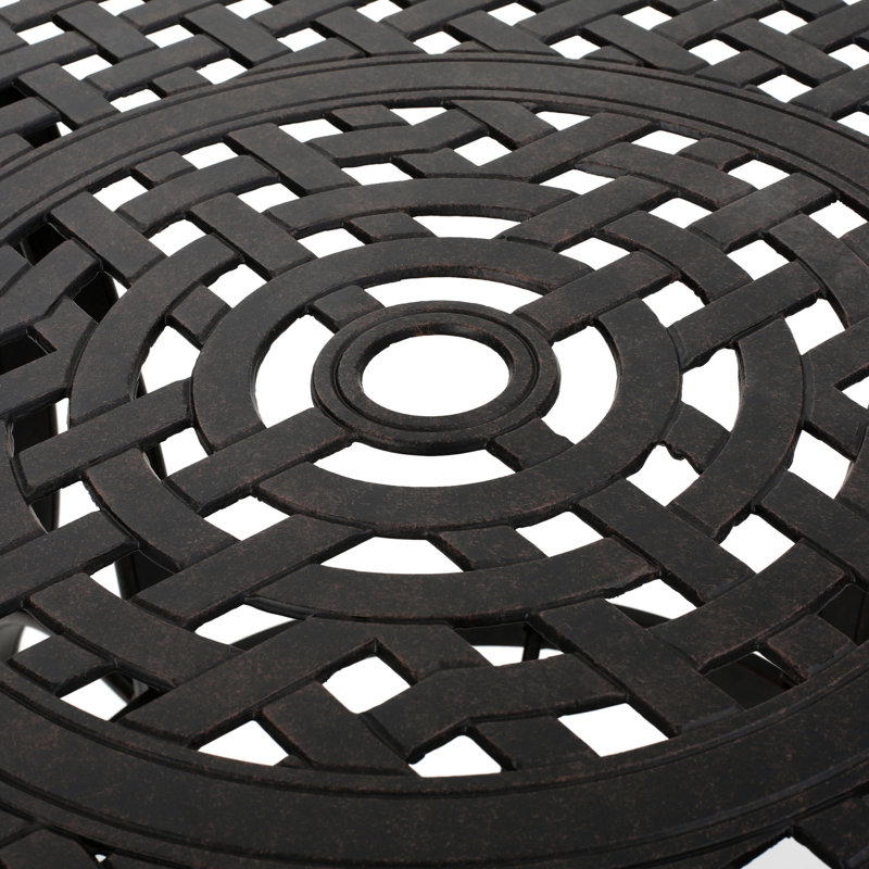 Table de salle à manger en fonte d'aluminium pour l'extérieur en bronze