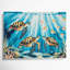 «Hawaiian Sea Turtles», art mural sur toile verte-1432283741