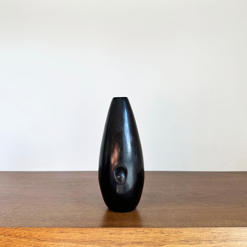 Ebony Wood Vase - Rarico Range, 6.3"