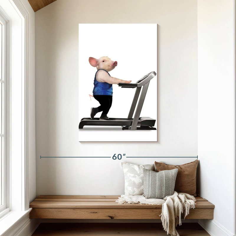 Pig On Treadmill, 45" H x 30" W