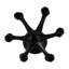 Métal, P 13 po, mains tenant un chandelier, noir