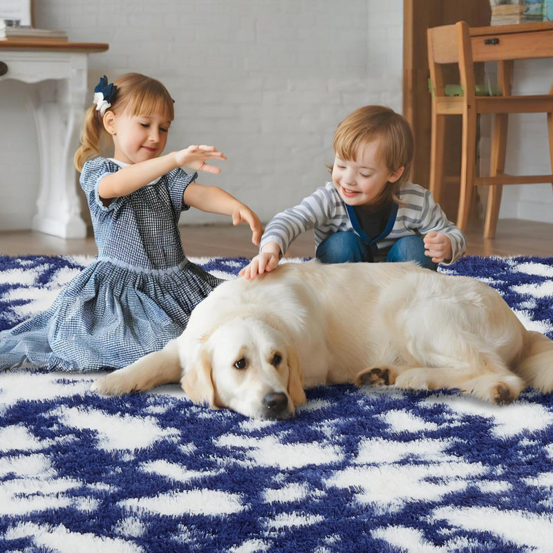 Shag Area Rugs for Living Room Fluffy Fuzzy Area Rugs Shaggy Soft Plush Carpet Indoor Non Slip Cowprint Floor Rug for Bedroom Kids Home Baby Nursery Home Decor