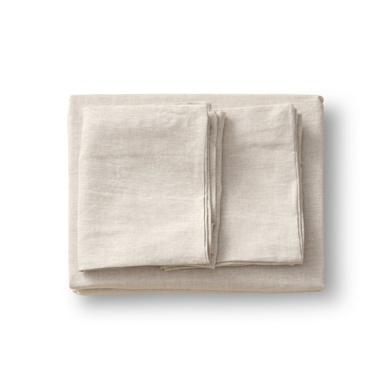 Linen Duvet Cover Set, Natural, Queen Duvet Cover + 2 Standard Shams