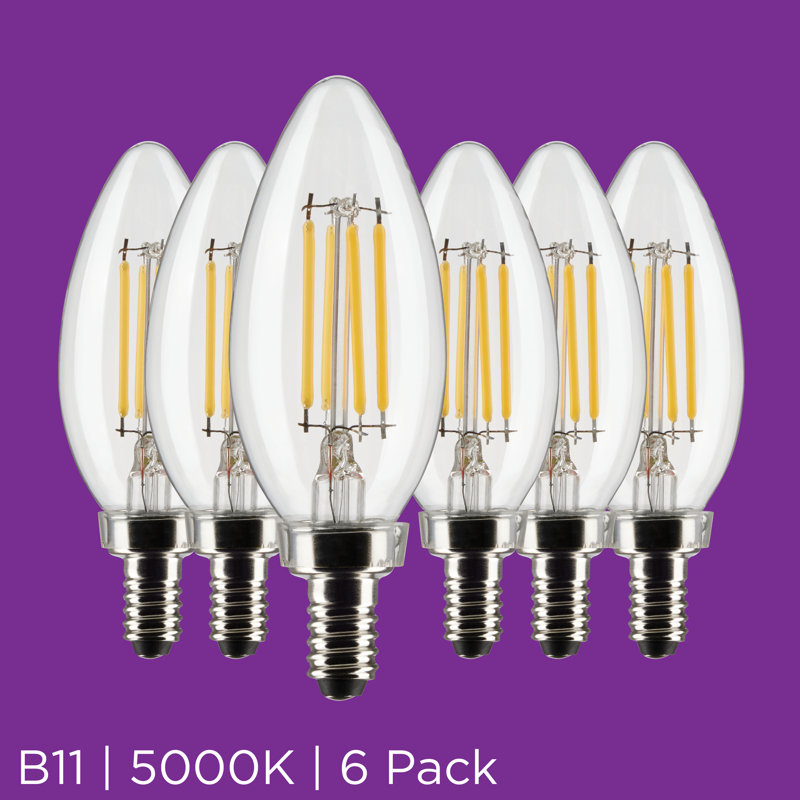 4 Watt B11 LED; Clear; Candelabra Base; 90 CRI; 3000K; 120 Volt, 5000K