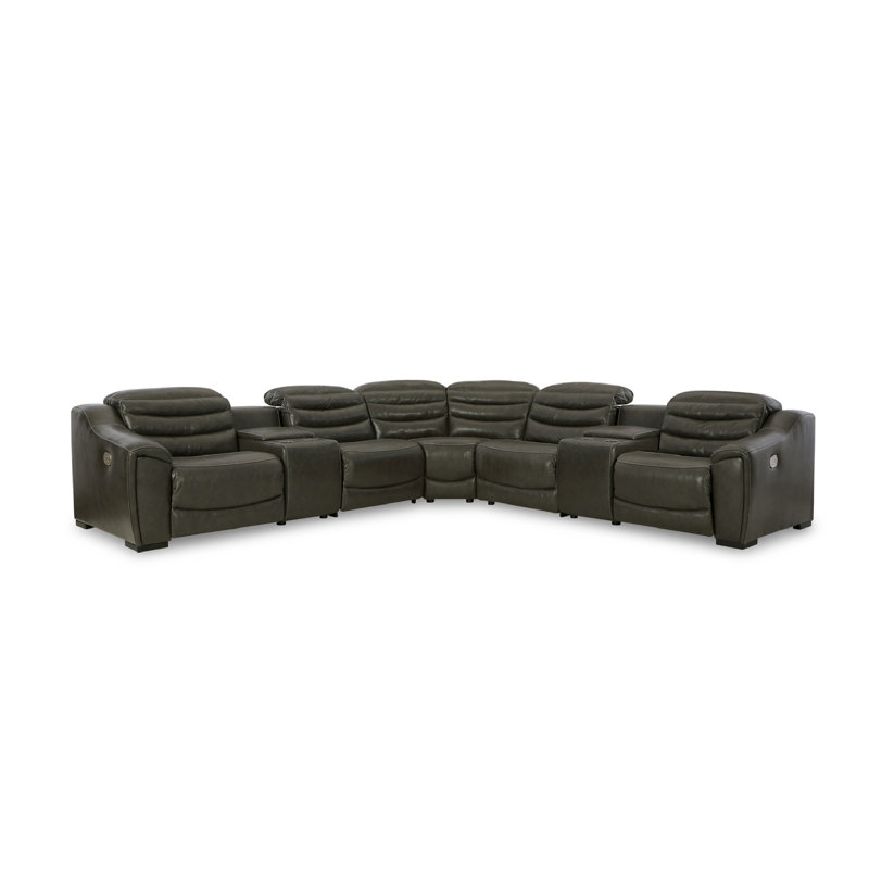 Melynn Upholstered Power Reclining Curved Sectional Symmetrical