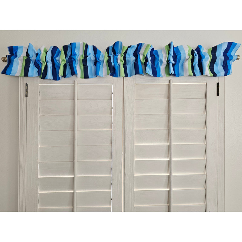 Surmatelas en popeline à rayures, L 5 po x L 58 po, Bleu / Vert