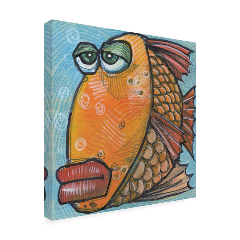 Poisson 10 2019 par Tim Nyberg - peinture sur toile tendue, H 14 po x l 14 po