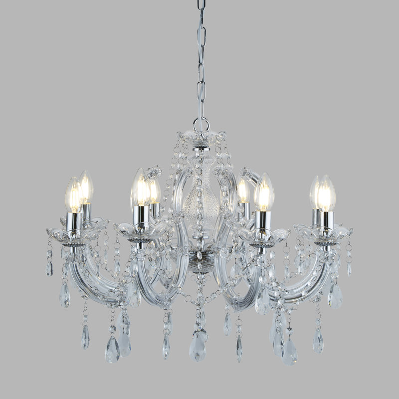 Kelly 8 - Light Candle Style Chandelier, Chrome