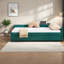 Lit de jour en velours robuste avec lit gigogne, design moderne pour la chambre à coucher