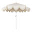 Parasol d'extérieur à frange bohémienne 9 pi avec manivelle et inclinaison Collins, auvent crème résistant aux UV, mât blanc-1412435129-1422570732
