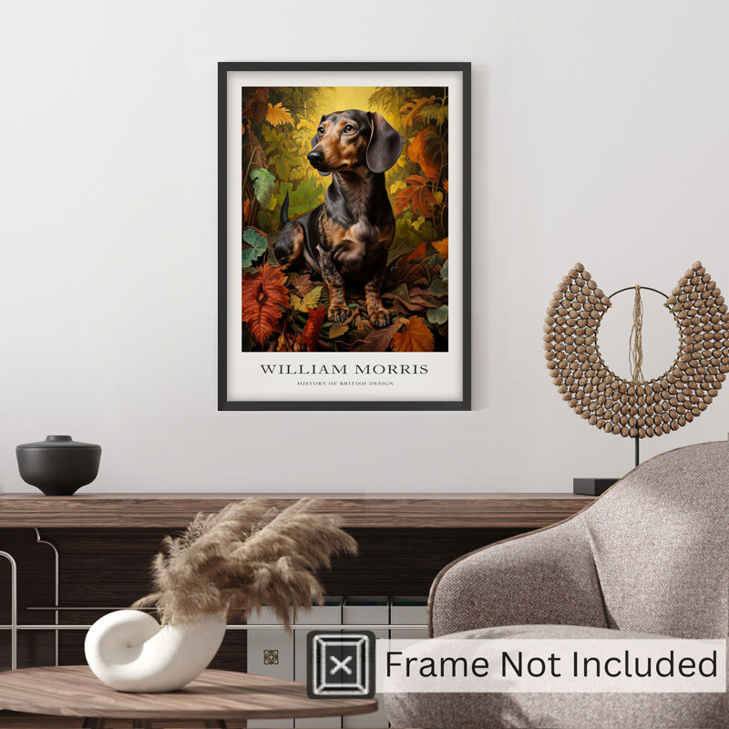 Animaux, animaux, William Morris, chien, teckel, impression d'art