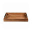 Ensemble de 3 plateaux de service gigognes en bois avec poignées, plateau décoratif rustique en bois de sapin massif rustique pour table basse, repose-pieds, cuisine