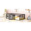 Structure de lit simple noire avec clôture et porte en métal - Fabrication durable-1500992310-1500992297