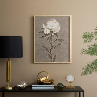 «Pretty as a Peony II», reproduction encadrée - bois massif