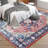 Boho Vintage Medallion Area Rug, Easy-Cleaning Washable Floral Print Rug-4093209