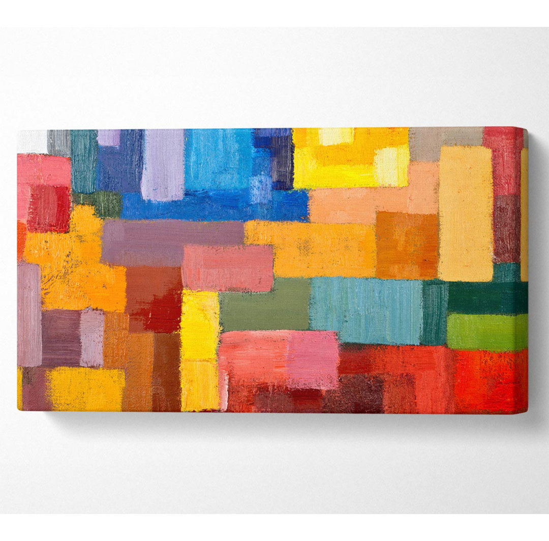 Patchwork Colours Mix Wide Canvas Print