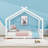 Wood House Floor Bed With Slats-376006403-376006404