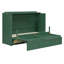 Queen Murphy Bed with Large Drawers,Green