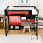 Lit mezzanine double avec bureau, lumières DEL, ports USB et panneau perforé personnalisable-1454549714