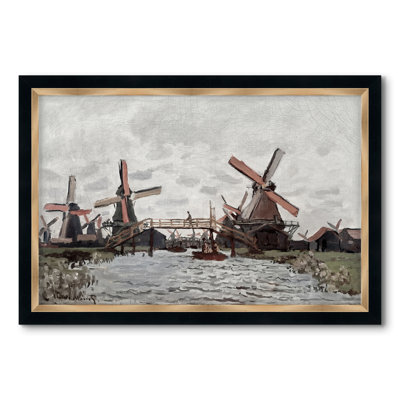 Moulins à vent près de Zaandam, 1871 - Claude Monet - Toile encadrée sur mesure