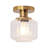 1 - Light Glass Semi Flush Mount Ceiling Light-1300217238