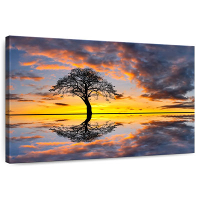 Alvord Lakeside Tree Sunset