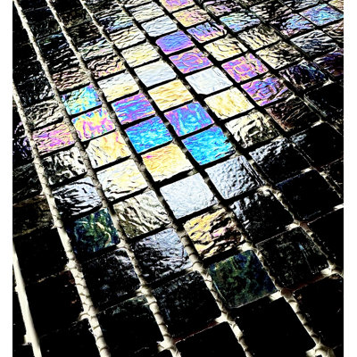 Carrelage mosaïque en verre 0,75 po x 0,75 po bleu mauve LEED Amber