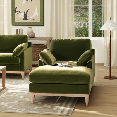 Chaise longue de style ferme moderne, vert olive