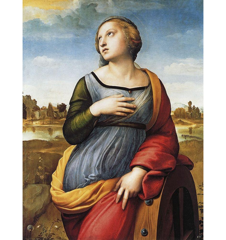 Art sur toile tendue avec Alcott Hill® Raphael Gallery: St Catherine Of Alexandria 373993, H 24 po x l 19 po