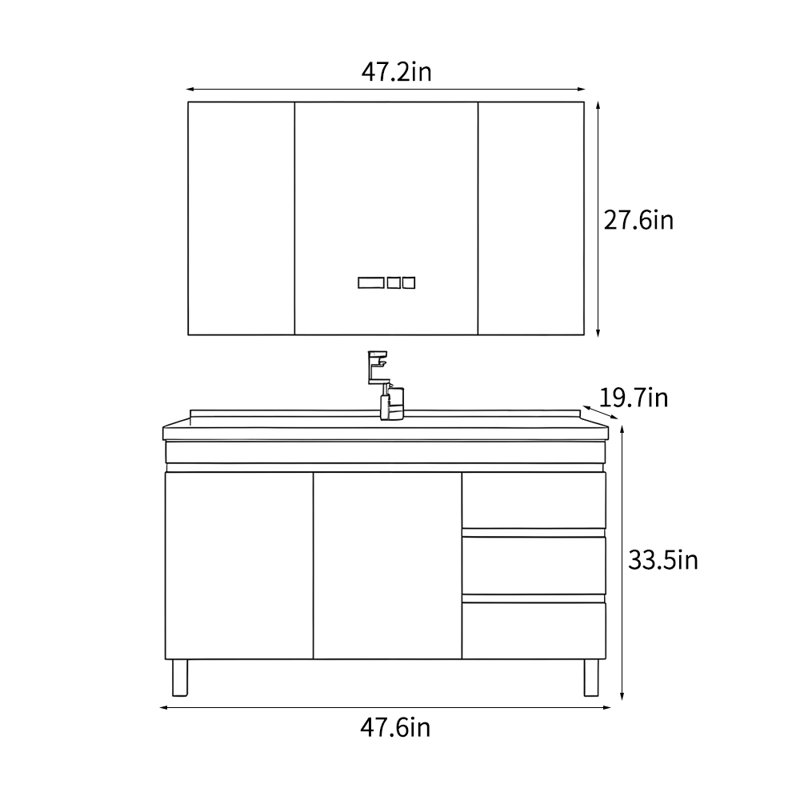 Armoire de salle de bain de style crème