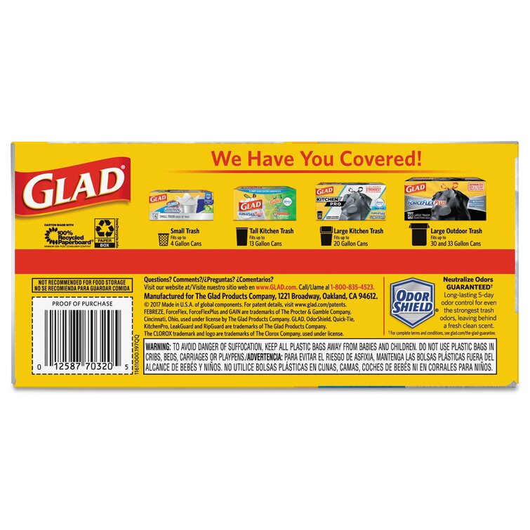 GLAD 13 Gallons Plastic Trash Bags - 204 Count & Reviews