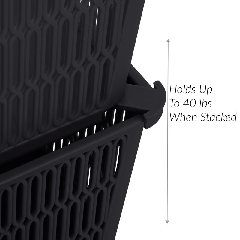 Simplify Plastic Decorative Bin, 8, Black