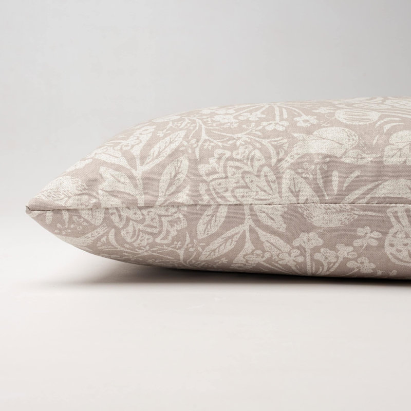 Serene Garden Printed Cotton Cushion, 43x43cm, Feather filled
